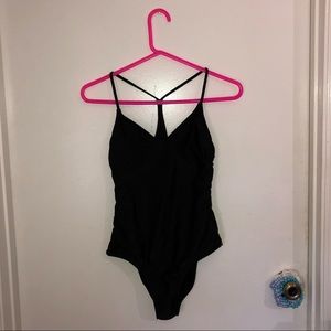 CHARLOTTE RUSSE black one piece with side cutout